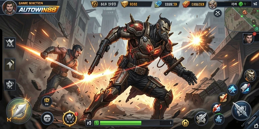 Tampilan aksi seru dalam gameplay AUTOWIN88 dengan grafis menawan.
