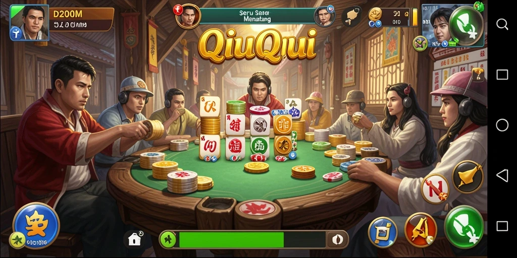 Tampilan gameplay menarik D200M dalam permainan QiuQiu.