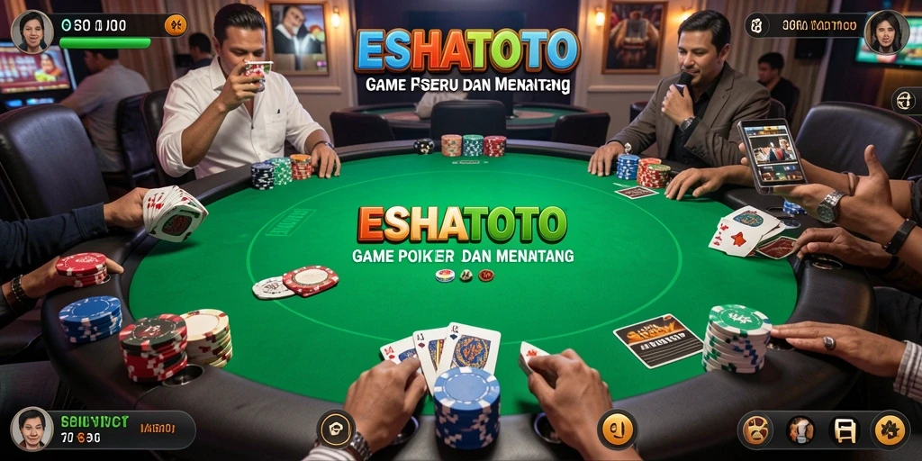 Tampilan gameplay poker yang seru dan menantang di ESHATOTO.