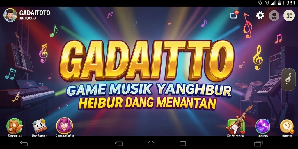 Screenshot GADAITOTO menampilkan gameplay seru dengan lagu-lagu yang beragam.