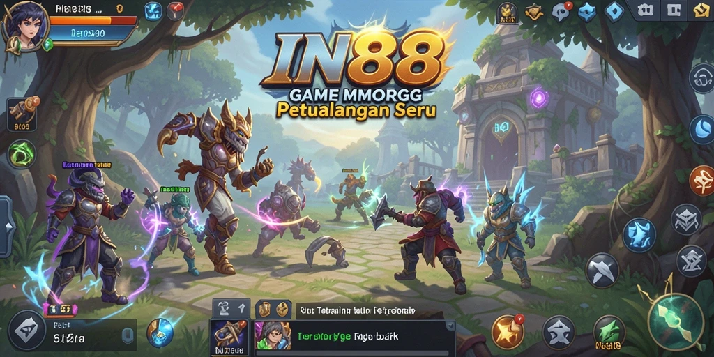 Screenshot gameplay IN88 yang menampilkan pertarungan menegangkan di dunia MMORPG.