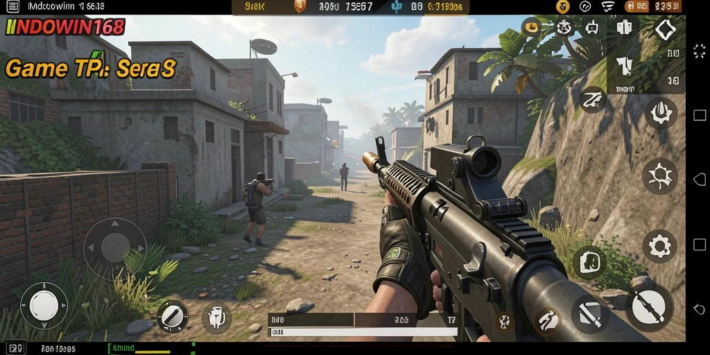 Screenshot gameplay INDOWIN168 menampilkan aksi tembak-tembakan yang mendebarkan.