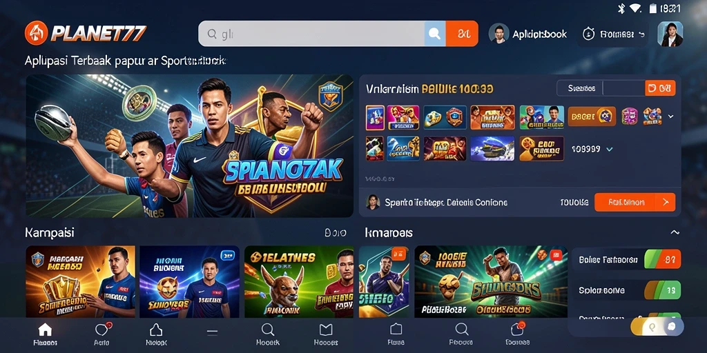 Tampilan menarik dari gameplay Sportsbook di PLANET77.