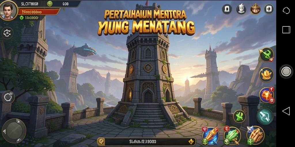 Tampilan gameplay SLOT8808 yang penuh aksi di dunia Tower Defense.