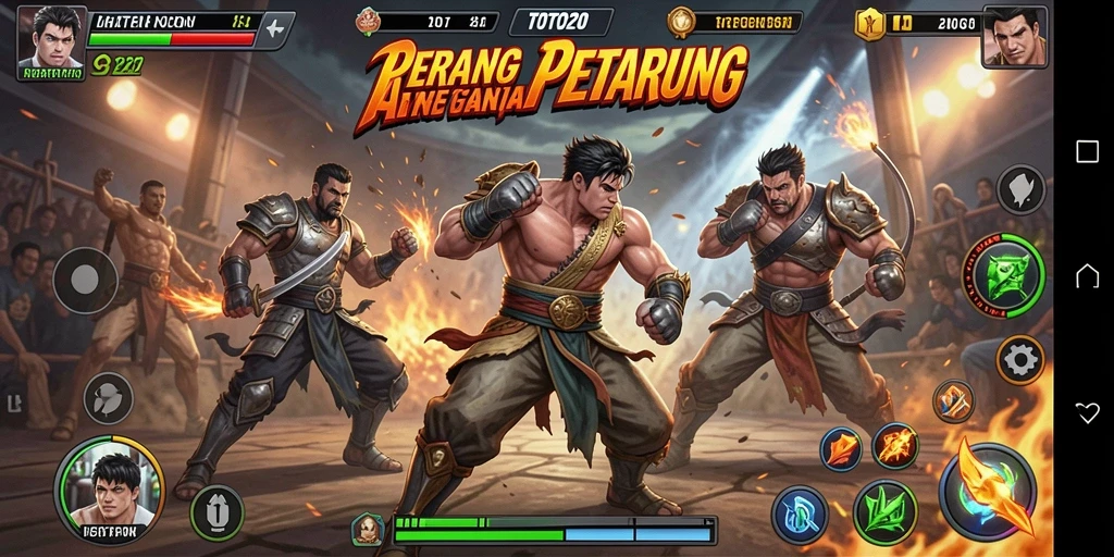 Screenshot gameplay TOTO20 menampilkan pertarungan yang intens dan mendebarkan.